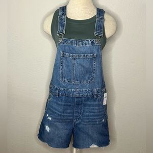 GAP Blue Denim Jean Shorts Overalls